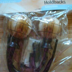 NIP Pair of Tea Stained Ball Holdbacks